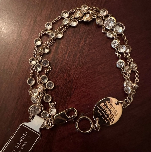 henri bendel Jewelry - Henri Bendel Crystal-Embellished Gold Bracelet 3 Strand BNWT